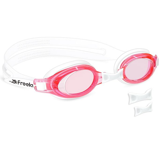 Freela Kids Swim Goggles | Adjustable (Age 3-15) | Red