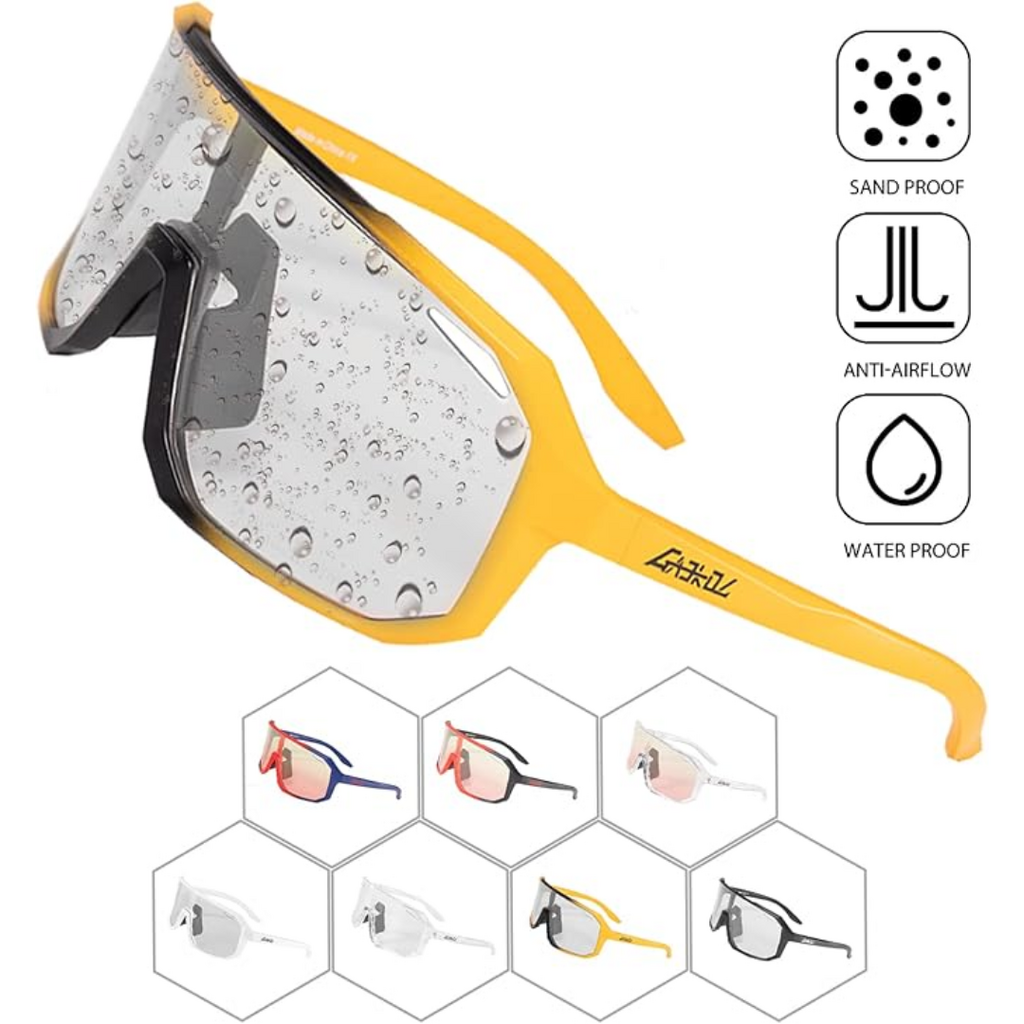 Gaekol Photochromic Sunglasses UV400 Protection | Adult | Yellow/Photochromic Grey