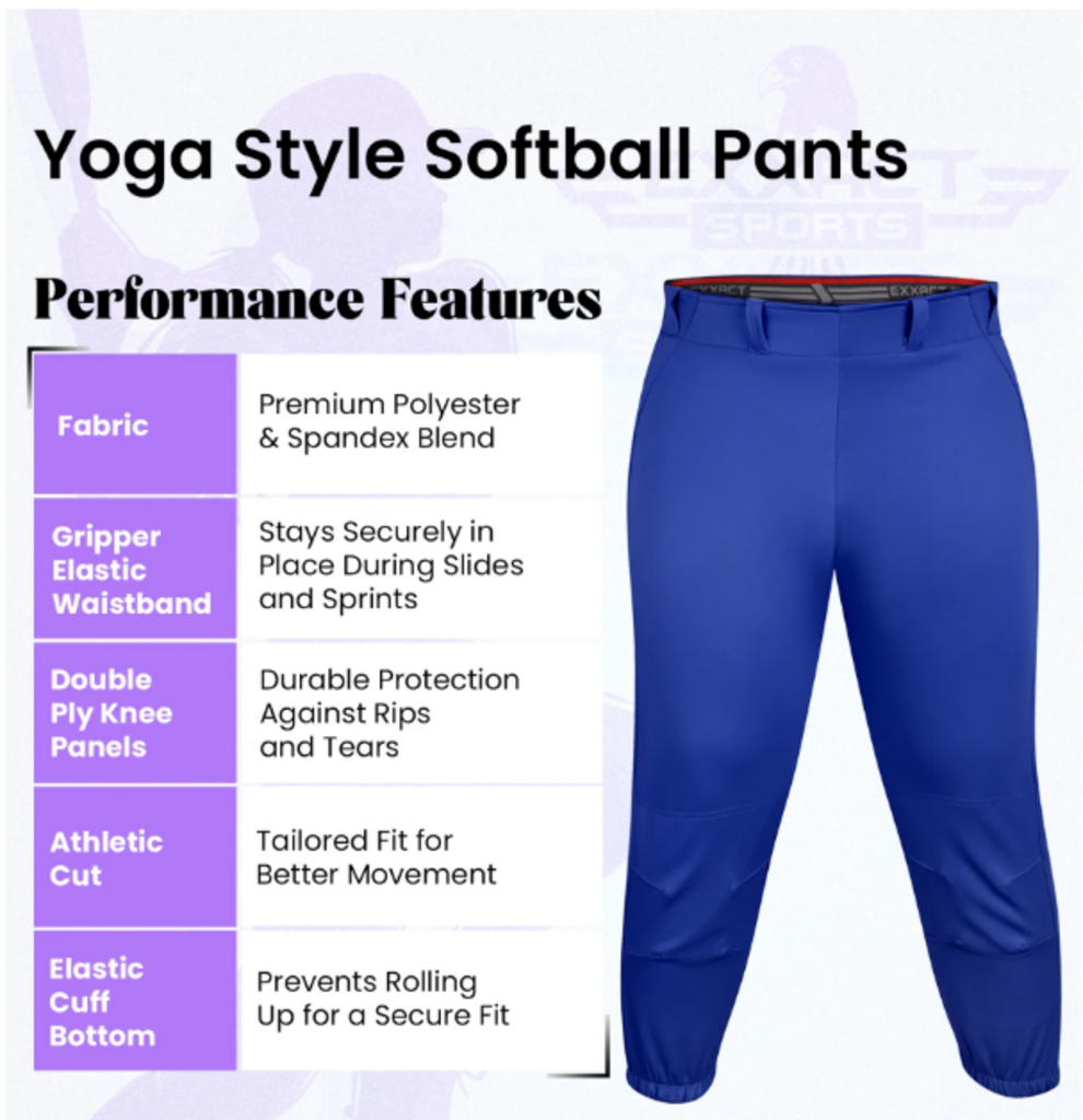 Exxact Sports Yoga Style Softball Pants - Adult XL