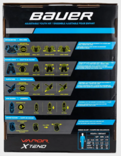 Bauer Vapor X-Tend Adjustable Hockey Kit - Youth (ages 3-9)
