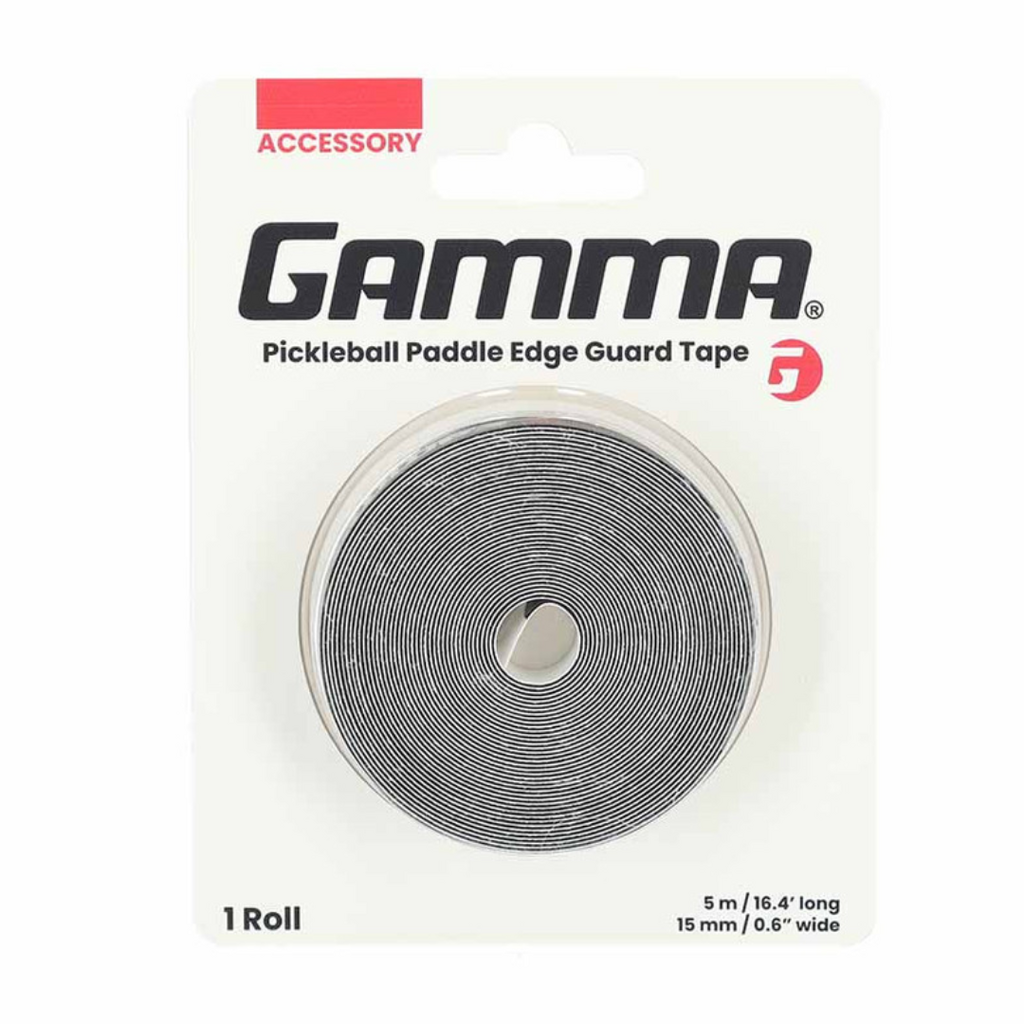 Gamma Pickleball Paddle Edge Guard Tape | Black | 5m Roll | 1 Roll