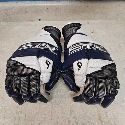 STX Catalyst Lacrosse Gloves, Navy/Wht, Size: L
