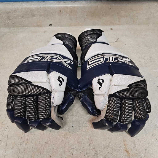STX Catalyst Lacrosse Gloves, Navy/Wht, Size: L