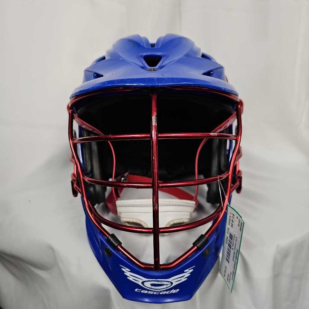 Cascade R Lacrosse Helmet, Royal &Red, Size: Adult 13+