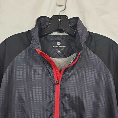 LevelWear 1/4 Zip Golf Jacket, Short Sleeve, Size: M
