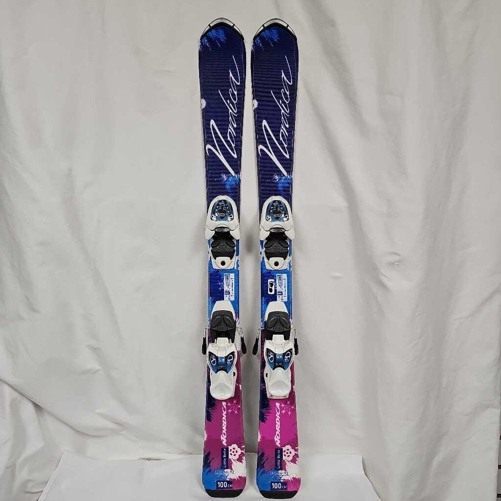 Nordica Little Belle skis with Marker 4.5 bindings, 100cm
