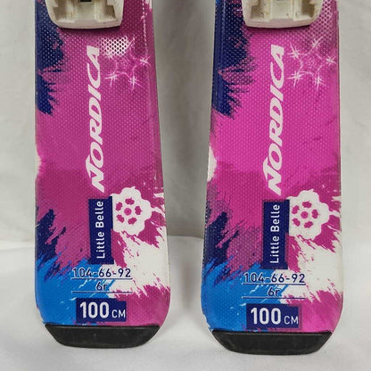 Nordica Little Belle skis with Marker 4.5 bindings, 100cm