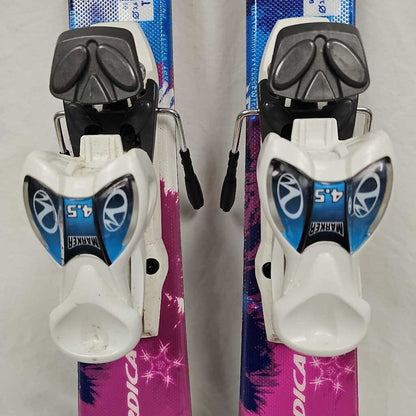 Nordica Little Belle skis with Marker 4.5 bindings, 100cm