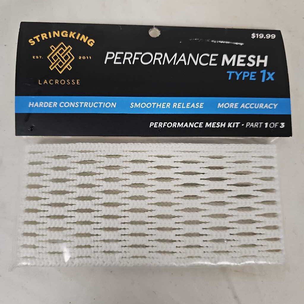 StringKing Performance Lacrosse Mesh 1X White