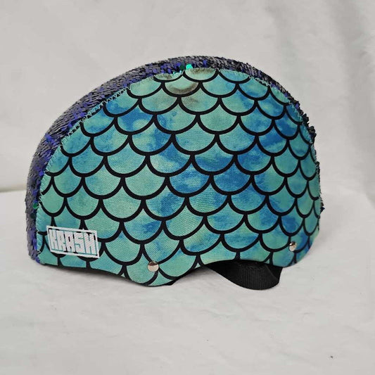 Krash Mermaid Flip Sequin Bike Helmet, Size Med