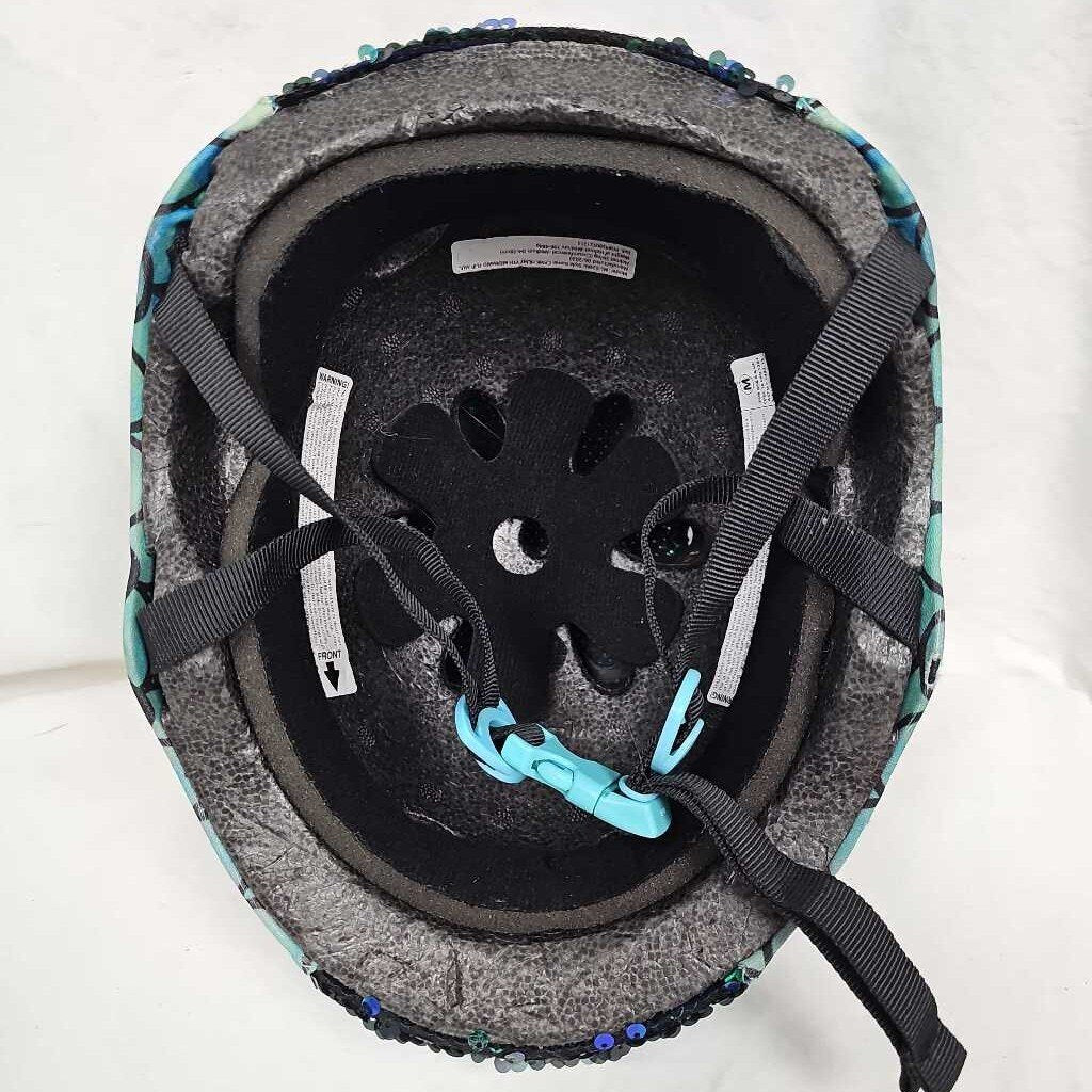 Krash Mermaid Flip Sequin Bike Helmet, Size Med