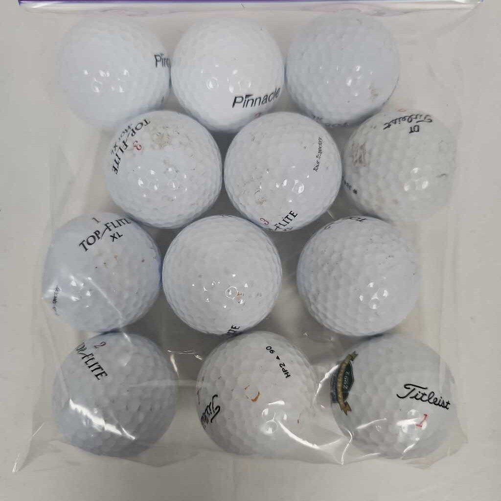 Mixed Bag of Golf Balls, 12 pack