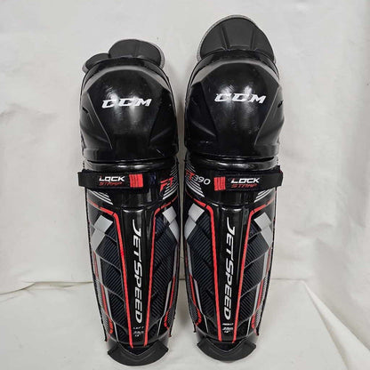 CCM Jetspeed FT390 Junior Hockey Shin Guards, Size 13"