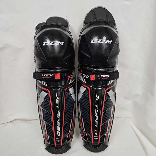 CCM Jetspeed FT390 Junior Hockey Shin Guards, Size 13"