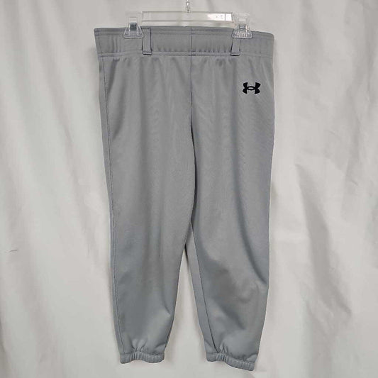 Under Armour Pull Up Youth Baseball Pants, Gray, Size Large