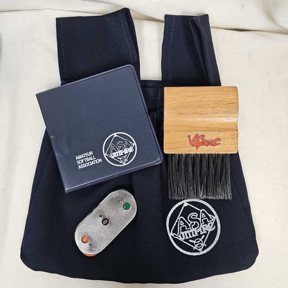 ASA Umpire Ball Bag with Brush, 3 dial Indicator, ASA folder, & 2 ASA Bat Rings