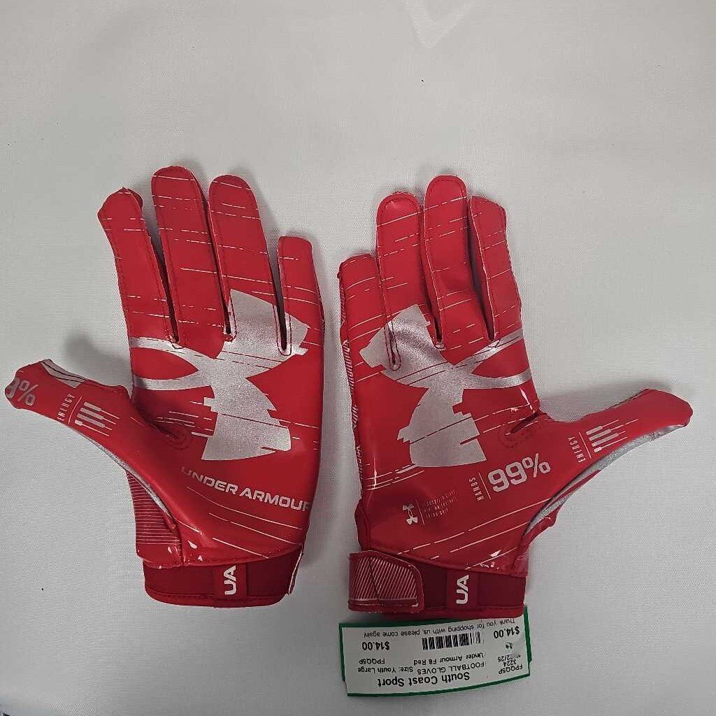 Under Armour F8 Football Gloves, Size Youth Large