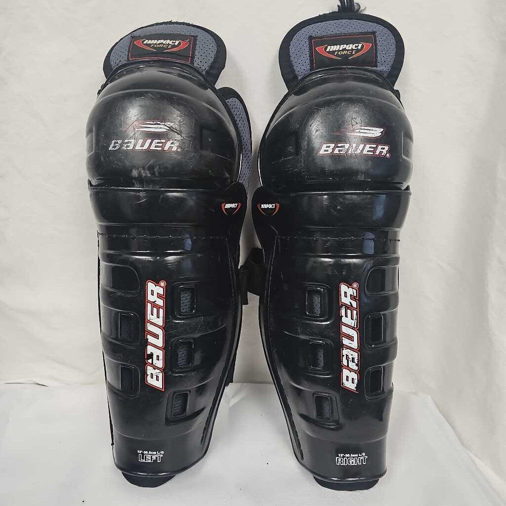 Bauer Impact 300 Junior Hockey Shin Guards, Size 12"