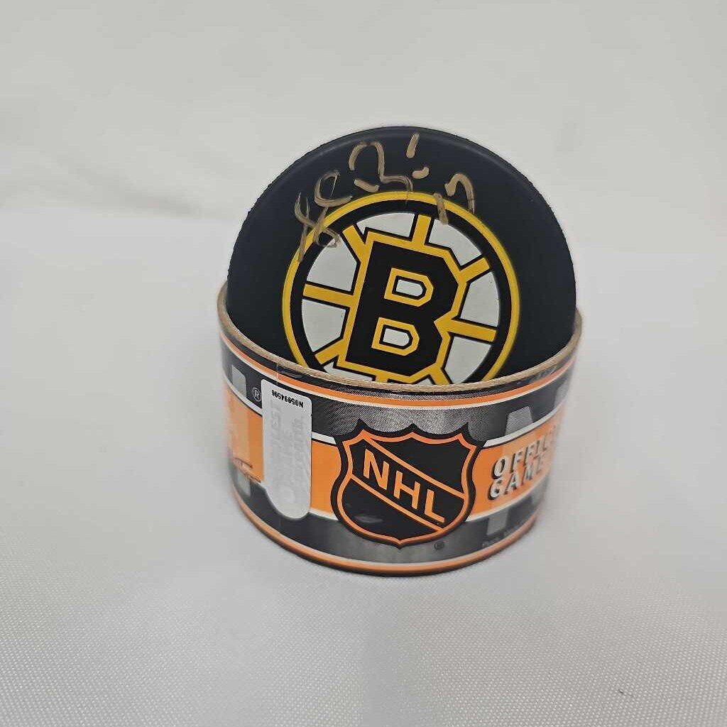 Shawn Bates Autographed Bruins Puck