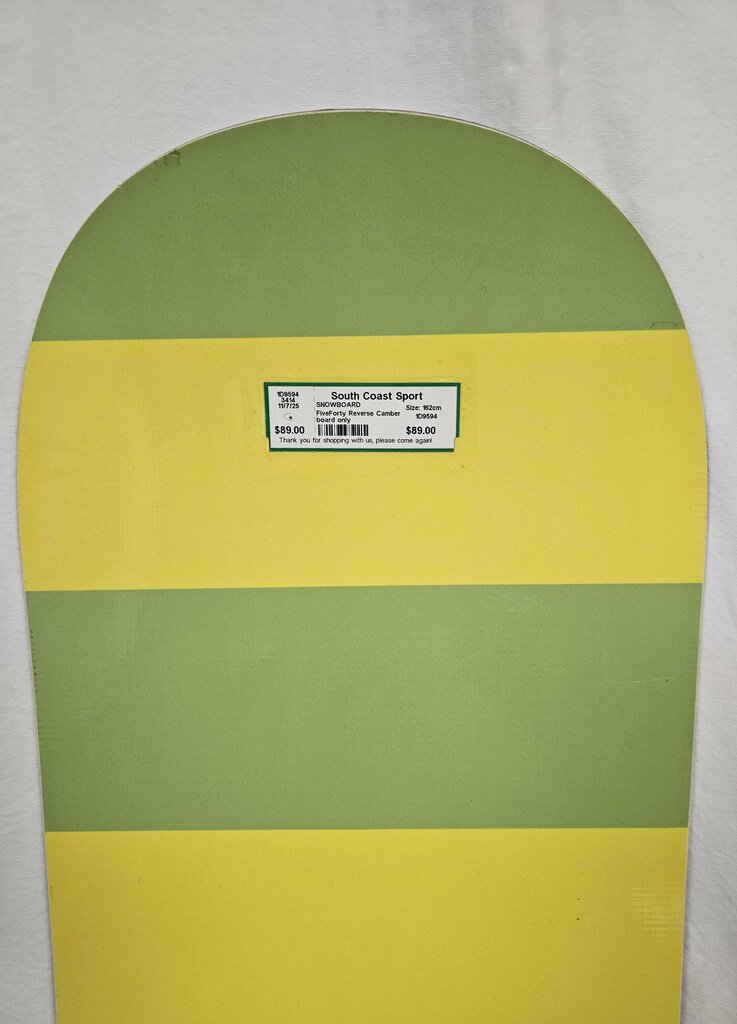 FiveForty Reverse Camber Snowboard, 162cm