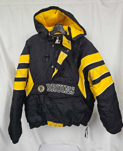 Vintage 90's Bruins Starter Jacket 1/2 Zip Puffer - Size Adult Large