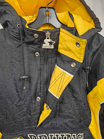 Vintage 90's Bruins Starter Jacket 1/2 Zip Puffer - Size Adult Large