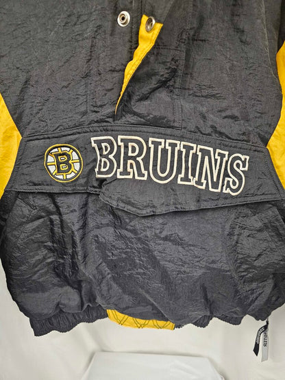 Vintage 90's Bruins Starter Jacket 1/2 Zip Puffer - Size Adult Large
