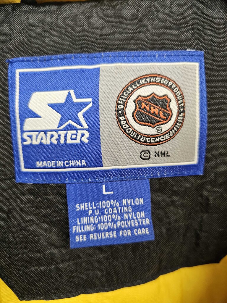 Vintage 90's Bruins Starter Jacket 1/2 Zip Puffer - Size Adult Large