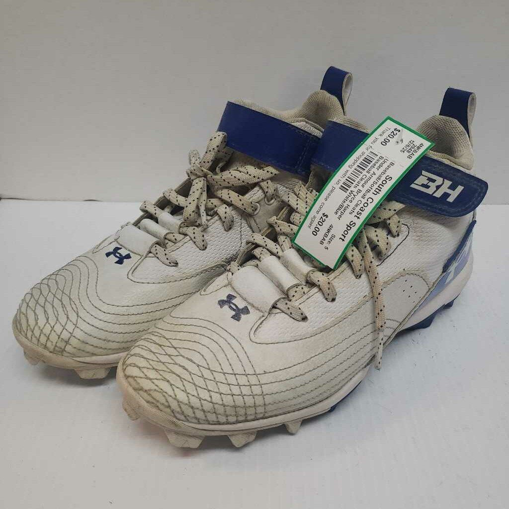 Under Armour Bryce Harper Baseball Cleats White/Blue Size 5