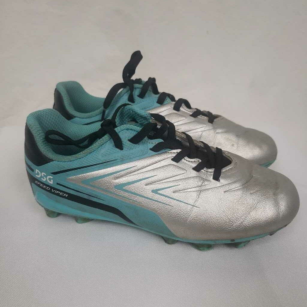 DSG Speed Vapor Soccer Cleats Silver/Blue Size Youth 13