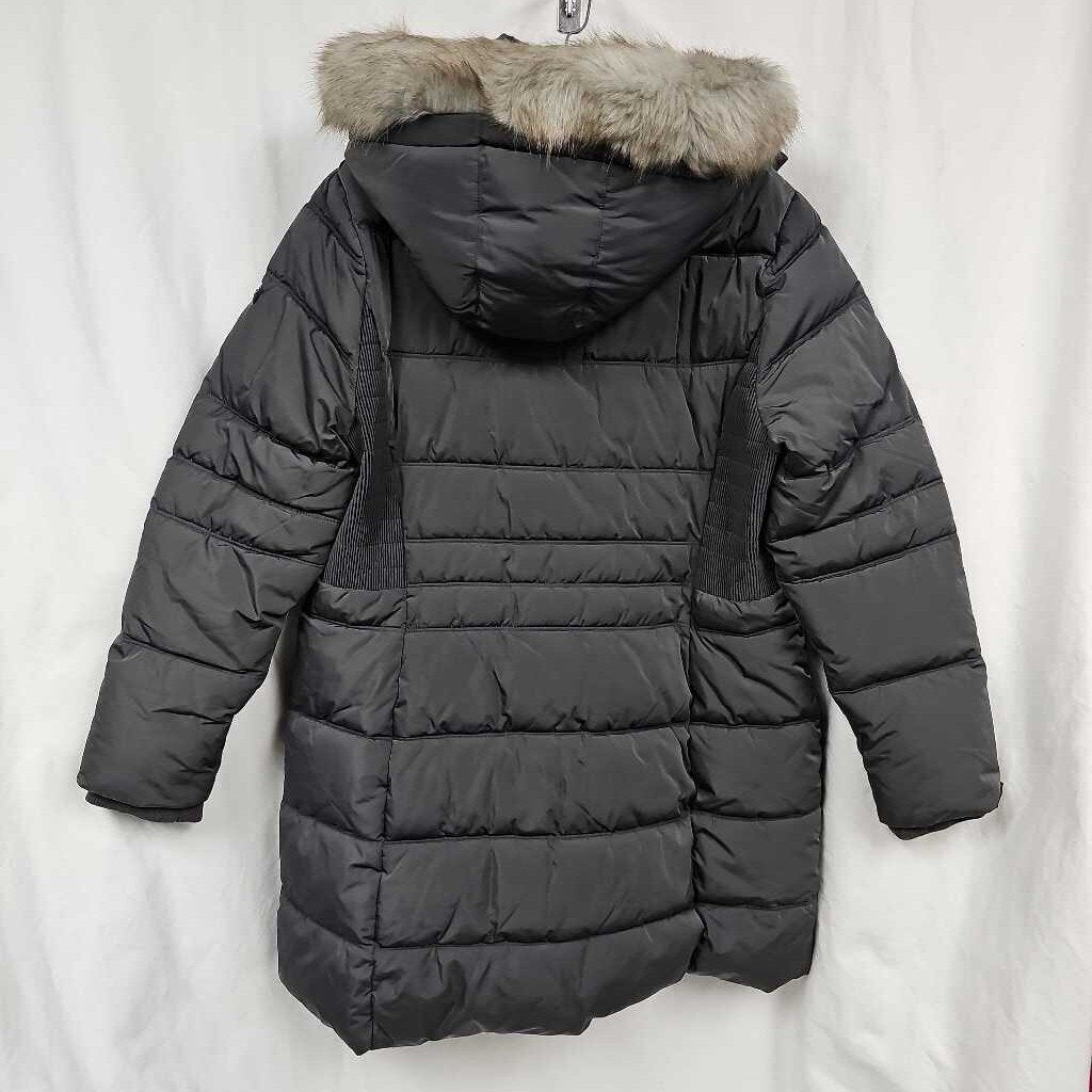 DKNY Faux Fur Trim Women's Hooded Puffer Coat | XXL