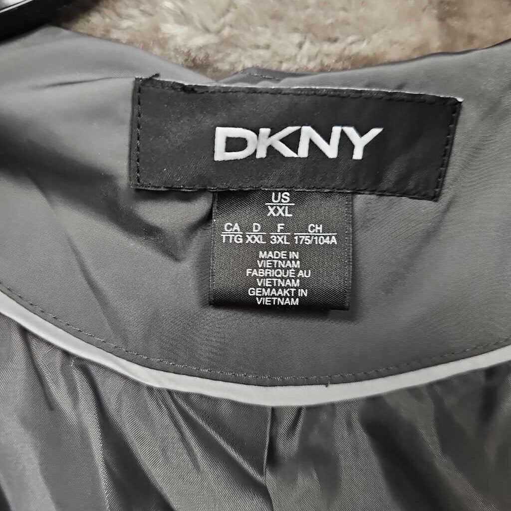 DKNY Faux Fur Trim Women's Hooded Puffer Coat | XXL