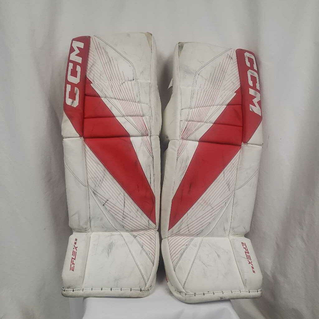CCM EFLEX 6.5 Hockey Goalie Pads White/Red Size 30" +1"