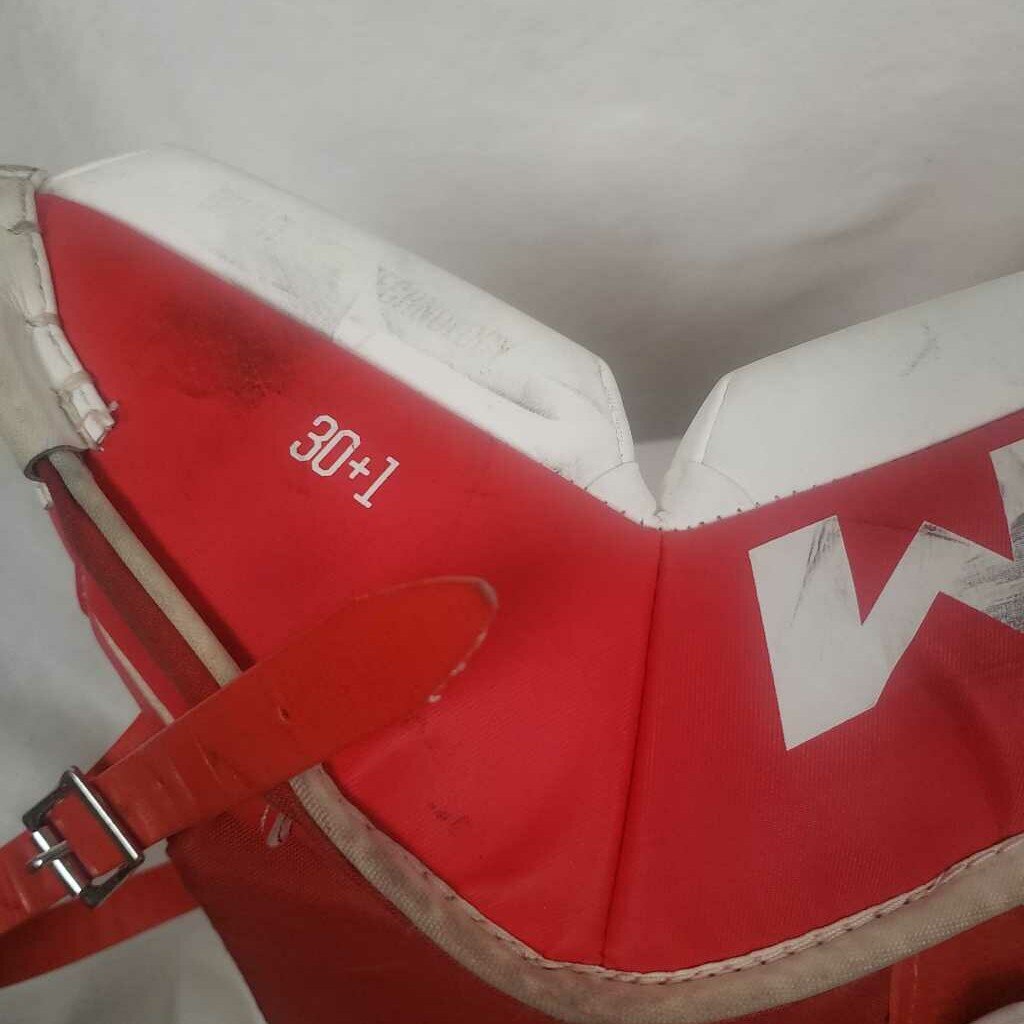 CCM EFLEX 6.5 Hockey Goalie Pads White/Red Size 30" +1"