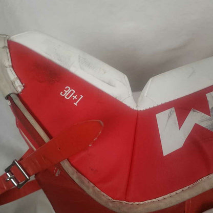 CCM EFLEX 6.5 Hockey Goalie Pads White/Red Size 30" +1"