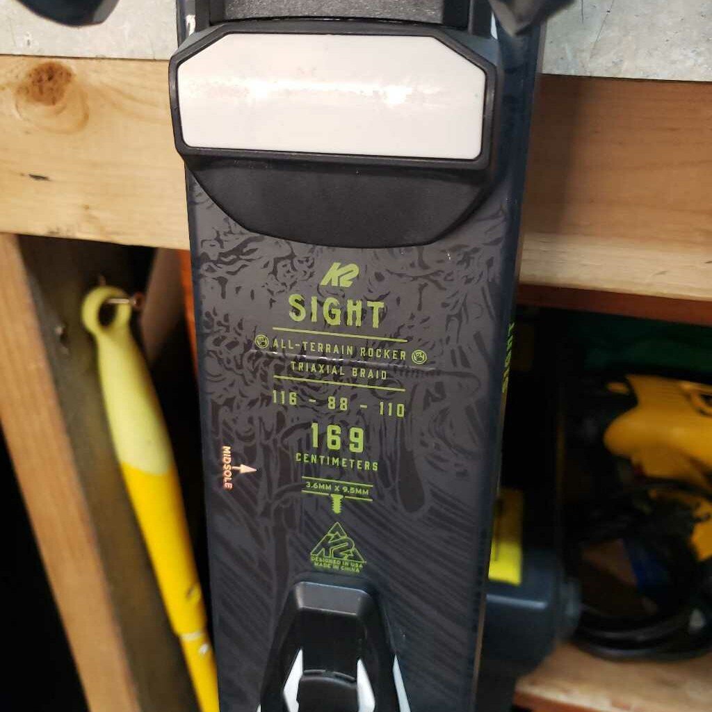 K2 Sight All Terrain Skis w/ Solomon Warden 11 Bindings Black/Green Size 169cm