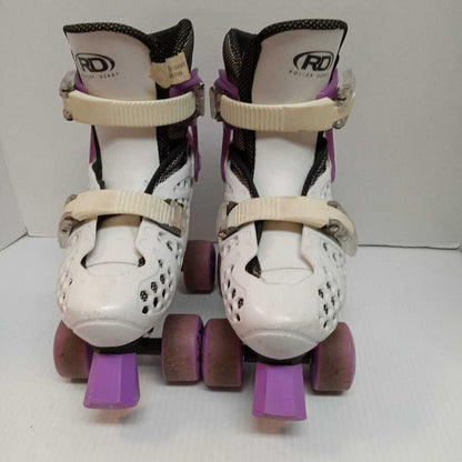 Roller Derby Trac Star Roller Skates White/Purple Size 2 - 4 Adjustable