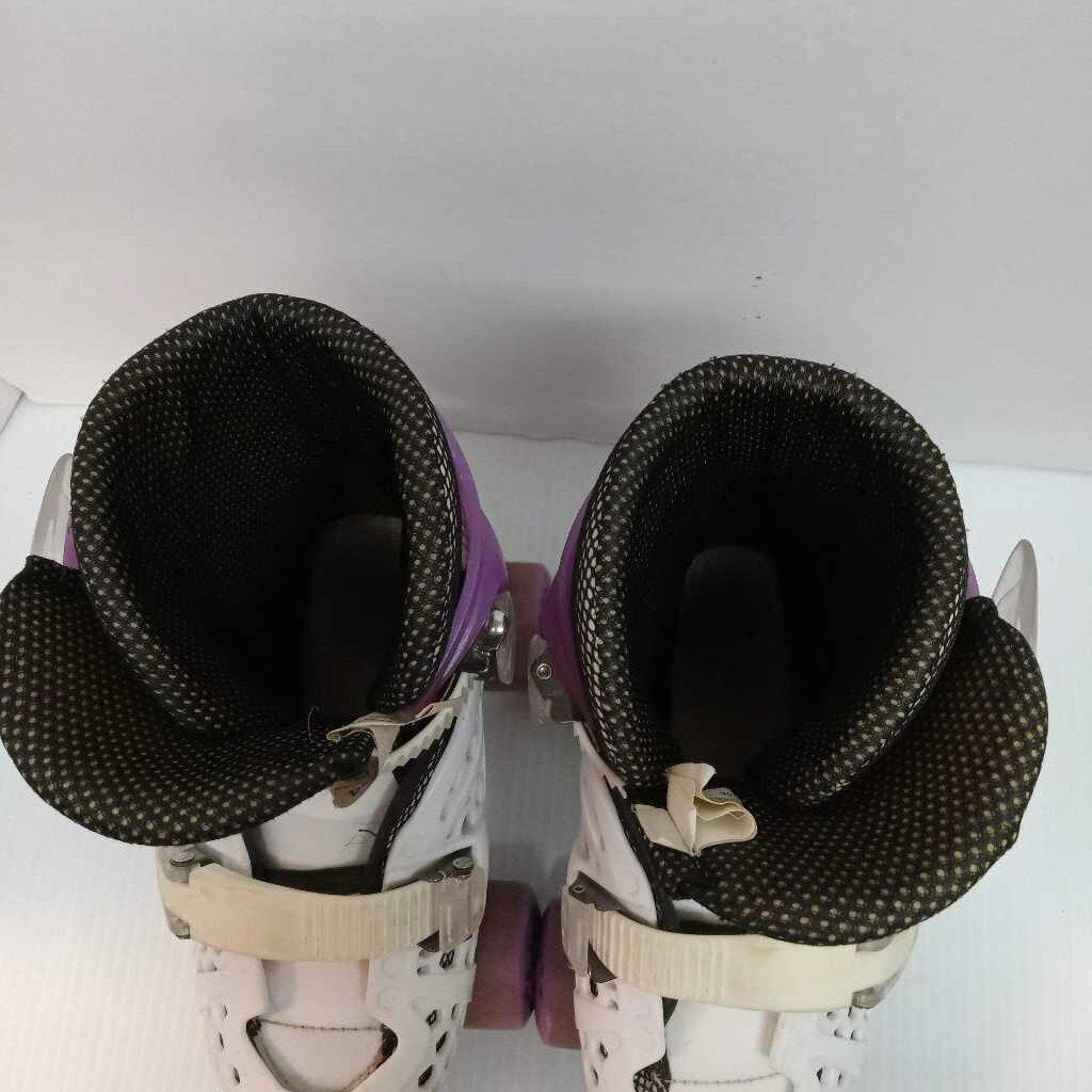 Roller Derby Trac Star Roller Skates White/Purple Size 2 - 4 Adjustable