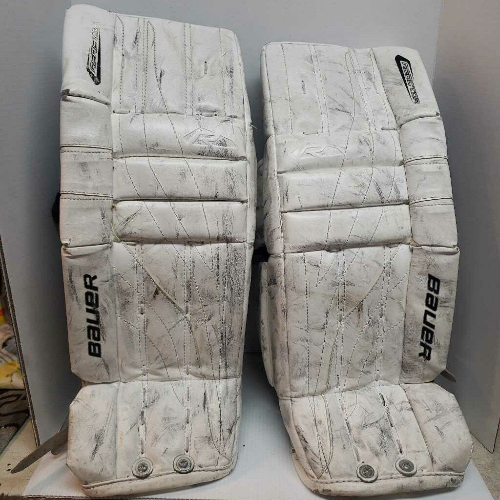 Bauer Reactor 2000 Hockey Goalie Pads White Size 26" + 1"