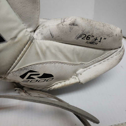 Bauer Reactor 2000 Hockey Goalie Pads White Size 26" + 1"