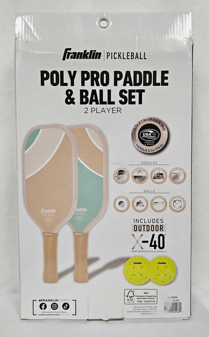 Franklin Pickleball Poly Pro Paddle & Ball Set - 2 Player set