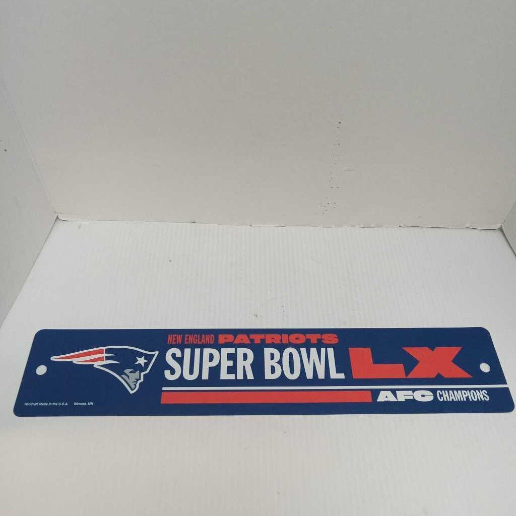 Wincraft NFL Street Sign 3.75 x 19" NE Patriots SB LX