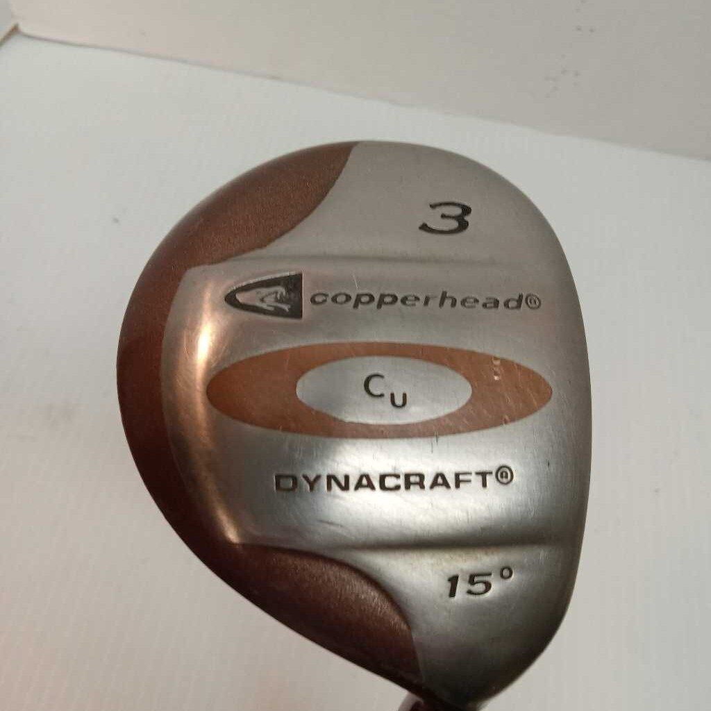 Dynacraft Copperheard 3 Wood 15* Mens Right Hand With Stiff Graphite Shaft