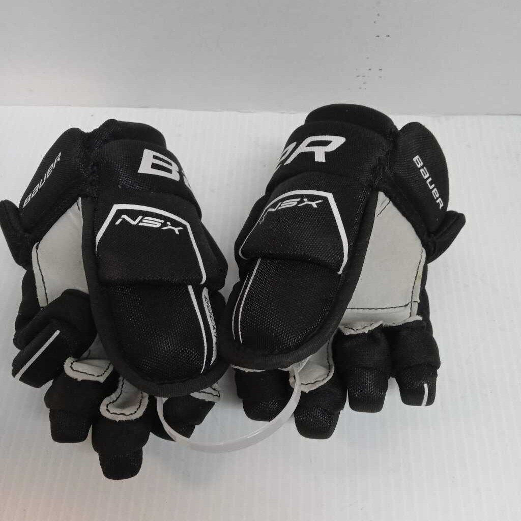 Bauer NSX Hockey Gloves Black/White Size Youth 8"