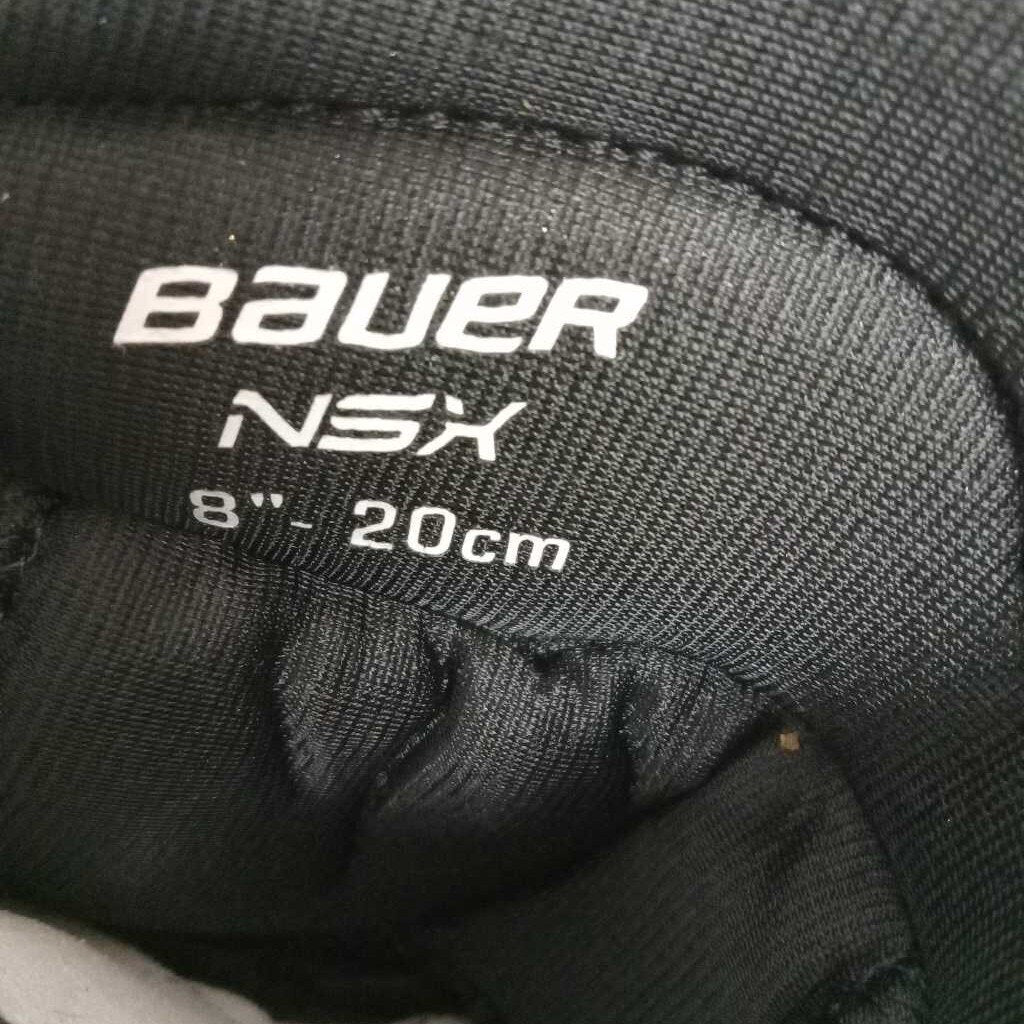 Bauer NSX Hockey Gloves Black/White Size Youth 8"