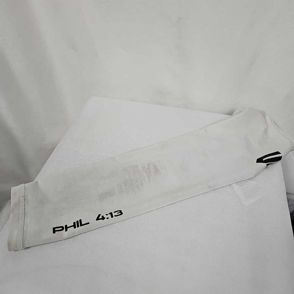 Undrdog Athletix Phil 4:13 Football Arm Compression Sleeve - White - Size S/M