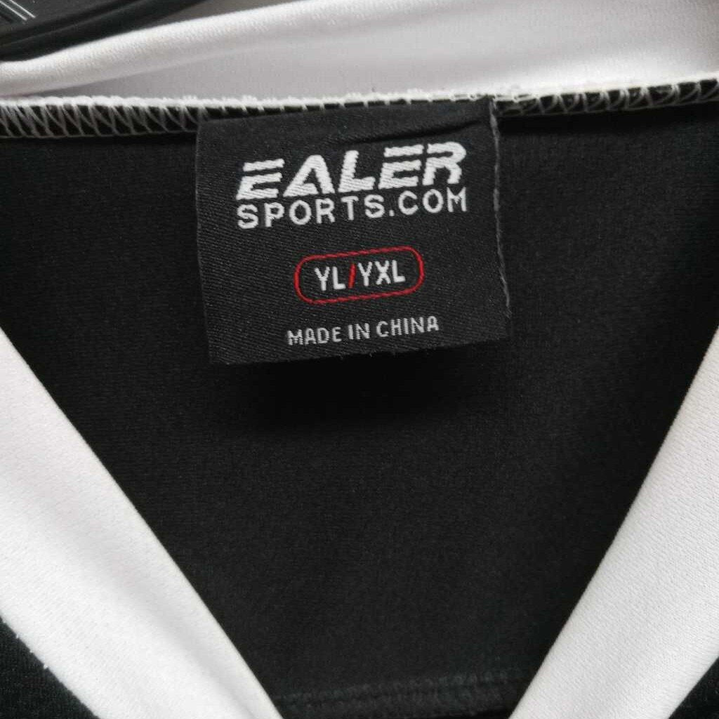 Ealer Sports Hockey Jersey Black/White Size Youth L/XL