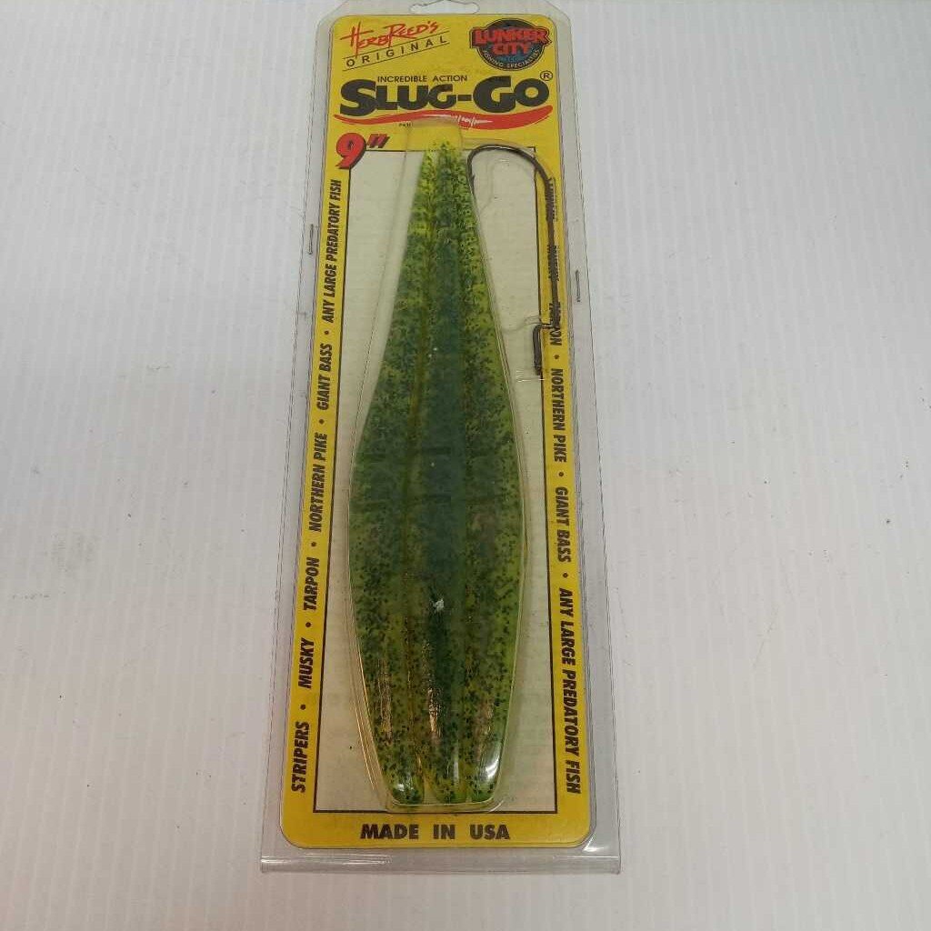 Herb Reed's Slug-Go With Hook Chartreuse/Pepper 3 Baits, 1 Hook