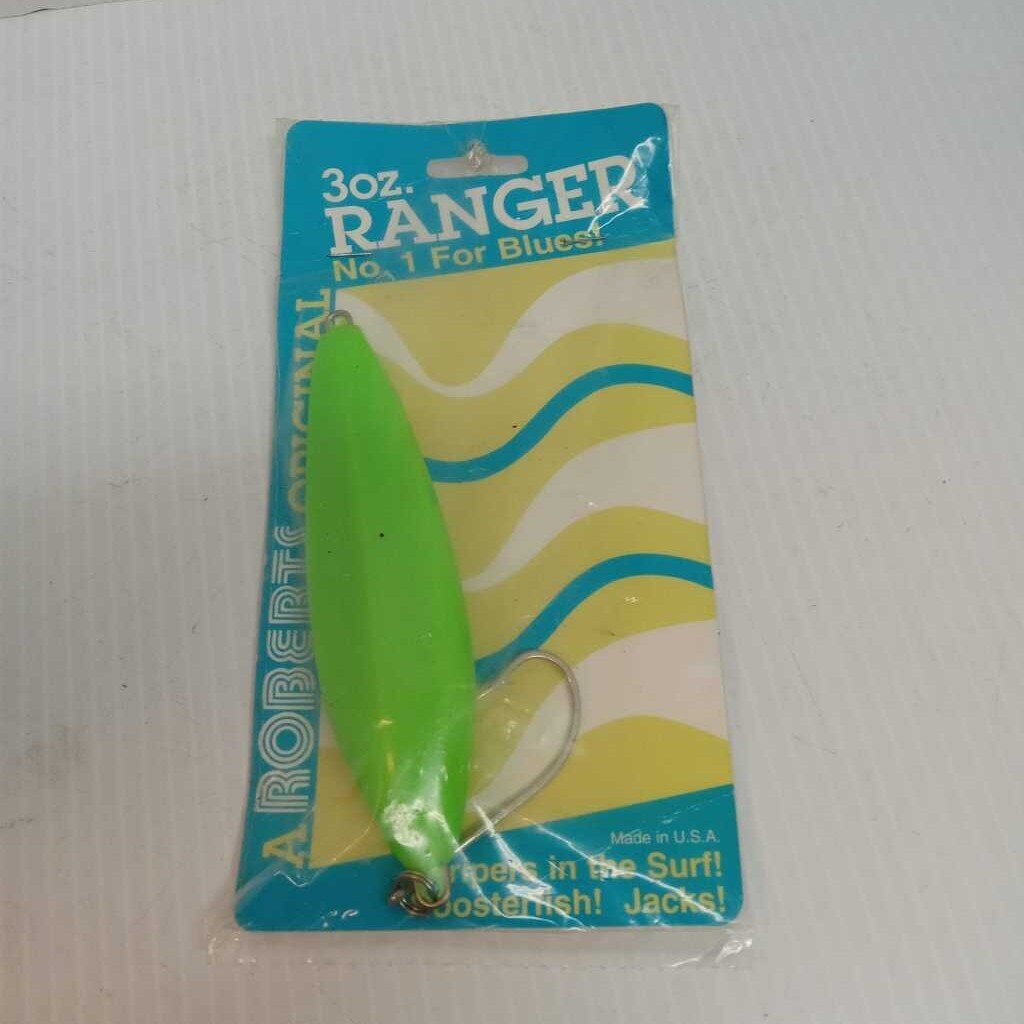 Roberts Ranger Saltwater Fishing Lure Blues,Stripers Lime Green Size 3 oz