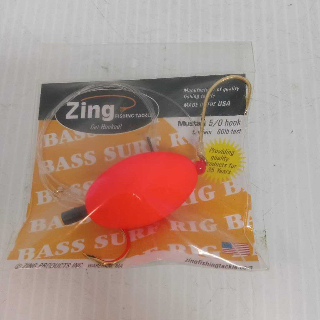 Zing Bass Surf Rig With Float 60lb Test 5/0 Hook